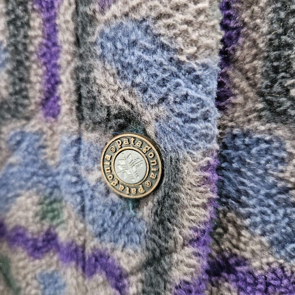 Vintage Patagonia Tehuelche Fleece Chore Coat Large Blue Quilted USA Layers 90s - Picture 8 of 16